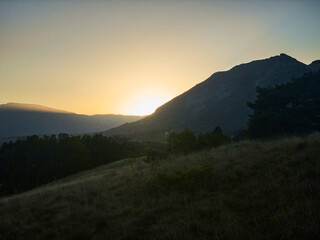 sunset in the mountains
