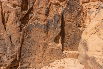 Rock art (petroglyphs) in Jubbah, Saudi Arabia