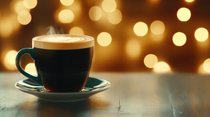 a cup of irish coffee, on a table, copy space, holiday