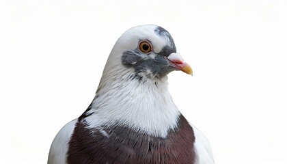 Fototapeta premium Pigeon front view full body isolate on White background PNG