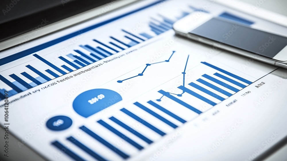 Poster Optimize your digital marketing strategy using a laptop phone and analytical tools for better insights