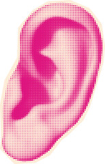 Ear Halftone Collage