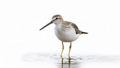 Obraz premium Sandpiper bird front view full body isolate on White background PNG