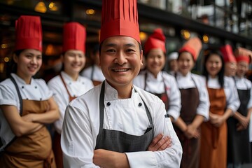 Confident Multiethnic Restaurant Staff Team