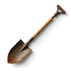 Realistic Gardening Shovel with Wooden Handle for Outdoor Use