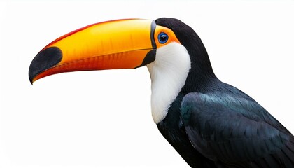 Fototapeta premium Toucan bird side view full body isolate on White background PNG