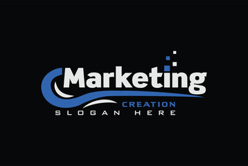 Naklejka premium Creative Digital Marketing logo design vector illustration emblem icon - Marketing logo.
