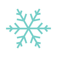シンプルな水色雪の結晶ベクターアイコン2
