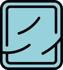 Minimalist illustration representing a pack of wet wipes with three wipes remaining inside, ideal for projects related to hygiene and cleaning