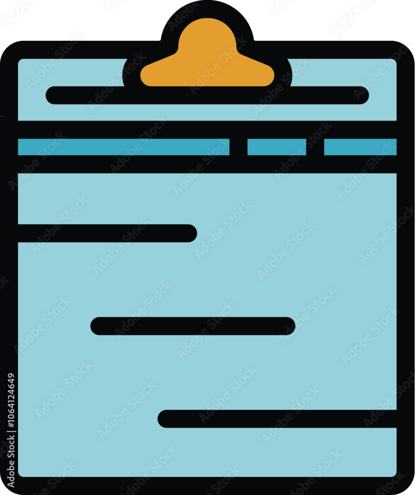 Poster simple clipboard with blank paper showing lines, perfect for taking notes