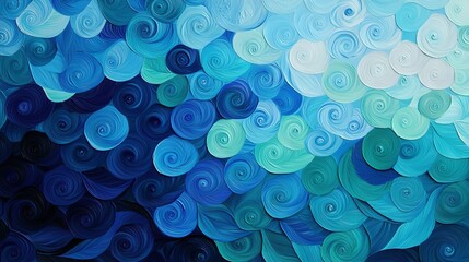 Fototapeta premium Blue-white swirls on black-white backdrop with blue sky background