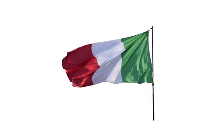 Italian Republic national flag isolated on white background. Italy is a country in Southern and Western Europe.