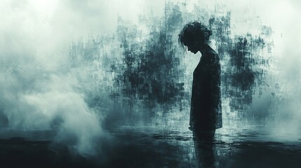 Fototapeta premium Posttraumatic stress disorder (PSTD), abstract art, mental health