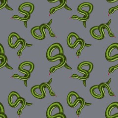 Snake Knot with Gray Background Seamless Pattern Design