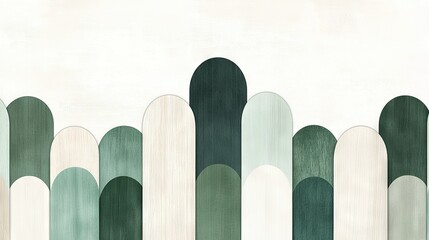   A painting featuring green and white stripes against a white canvas, encircled by a black frame