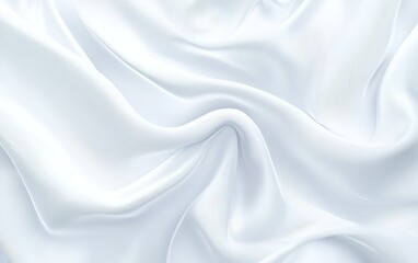 Obraz premium Elegant white fabric draping softly, showcasing subtle texture and a smooth finish, perfect for textiles and design inspiration
