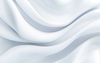 Obraz premium Flowing white fabric creates soft ripples and textures in natural light, highlighting elegance and simplicity in a tranquil setting