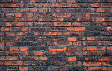 Brick wall background texture. Textured background of brick wall. Clinker brick. Wall from brick background. Grunge, wall pattern. Wallpaper bricks texture. Bricks backdrop.