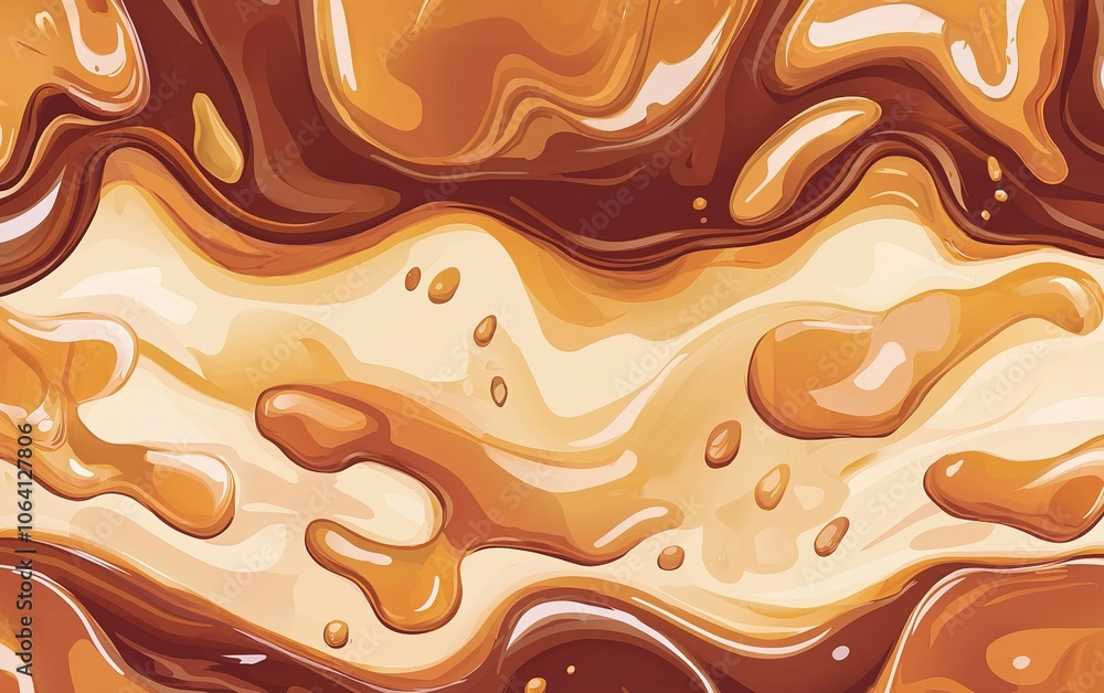 Poster abstract swirls of caramel and cream blend together in a warm and inviting dessert-inspired design s