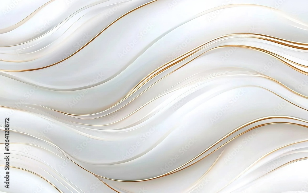 Poster elegant white and gold wave design creating a modern abstract background for artistic projects or el