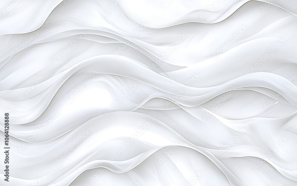 Poster soft white fabric waves create a serene backdrop suitable for various design projects or photography