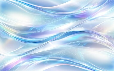 Obraz premium Abstract flowing waves in shades of blue and white creating a serene digital background with soft light effects