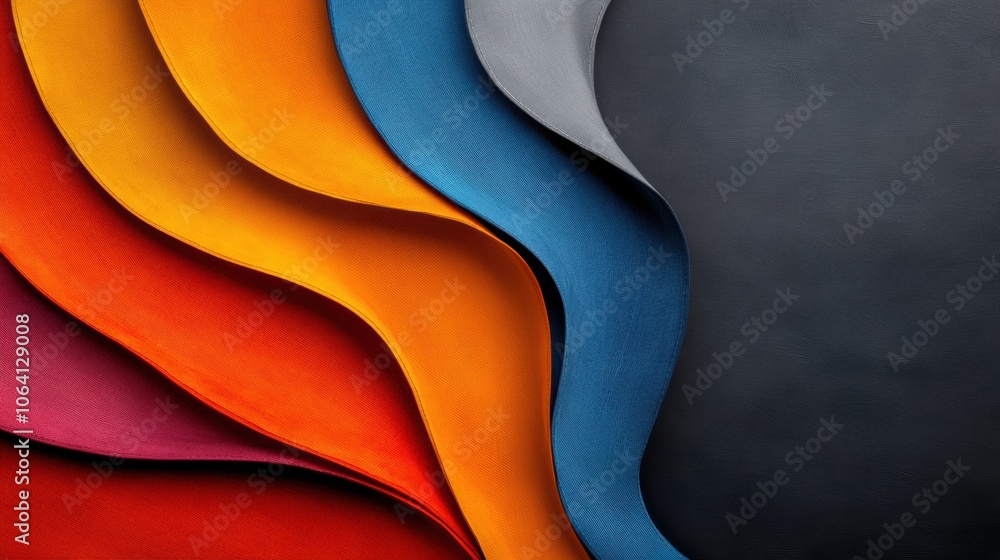 Poster colorful abstract waves create a dynamic and vibrant visual effect, ai