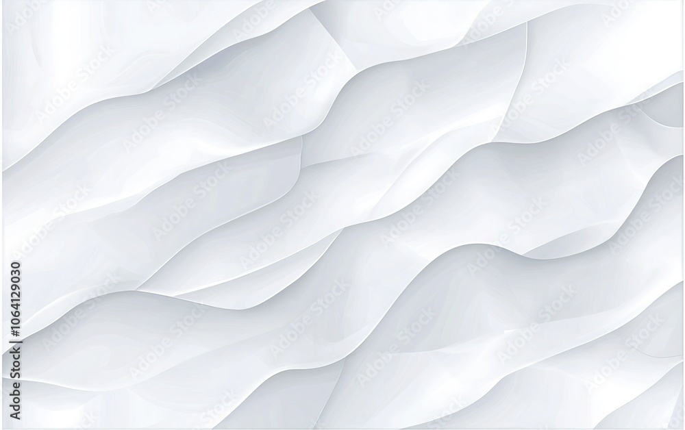 Poster smooth white waves create a tranquil, flowing pattern in a modern abstract design suitable for artis