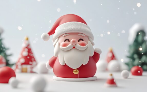 3d christmas charachter on a clean white background 