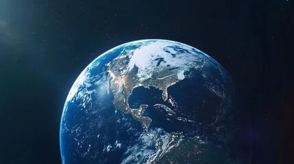 A stunning view of Earth from space, showcasing the continents and oceans.