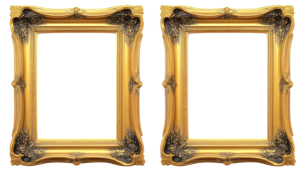 Ornate Antique Gold Picture Frames With Elegant Craftsmanship Generative AI