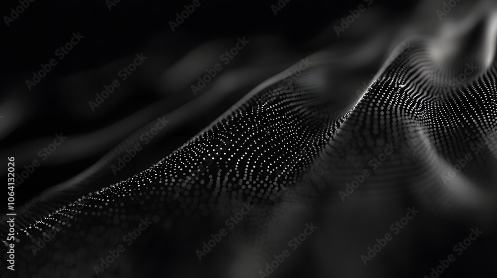 Poster abstract black and white pattern with a wavy texture.