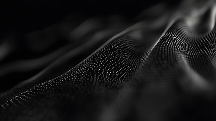 Abstract black and white pattern with a wavy texture.