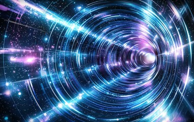 Fototapeta premium A mesmerizing cosmic tunnel of light and stars swirling in vibrant colors