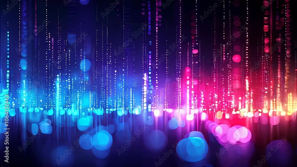 Poster dazzling streams of colorful light dancing in a mesmerizing display of artistry at night