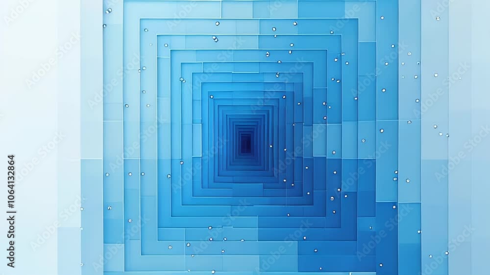 Poster Exploring a Mesmerizing Blue Tunnel Into the Future Filled With Glowing Particles