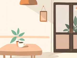 Coffee Break in a Cozy Room