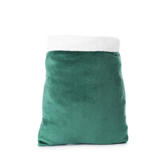 Green Santa Claus bag isolated on white