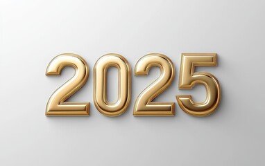 Number "2025" 3d vector on colored background 