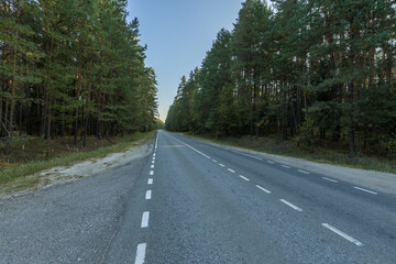 A road with a few trees on the side