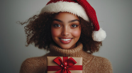christmas girl with gift