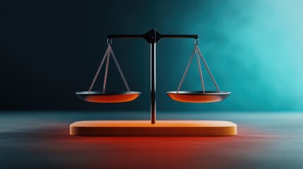 Abstract 3D Illustration of Balance Scale Concept