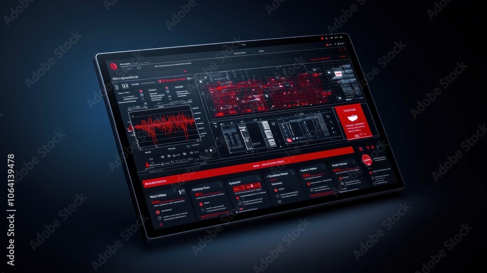 Poster explore the intricacies of a complex cybersecurity software mockup for enhanced digital security sol