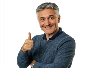 Mature Man Giving Thumbs Up