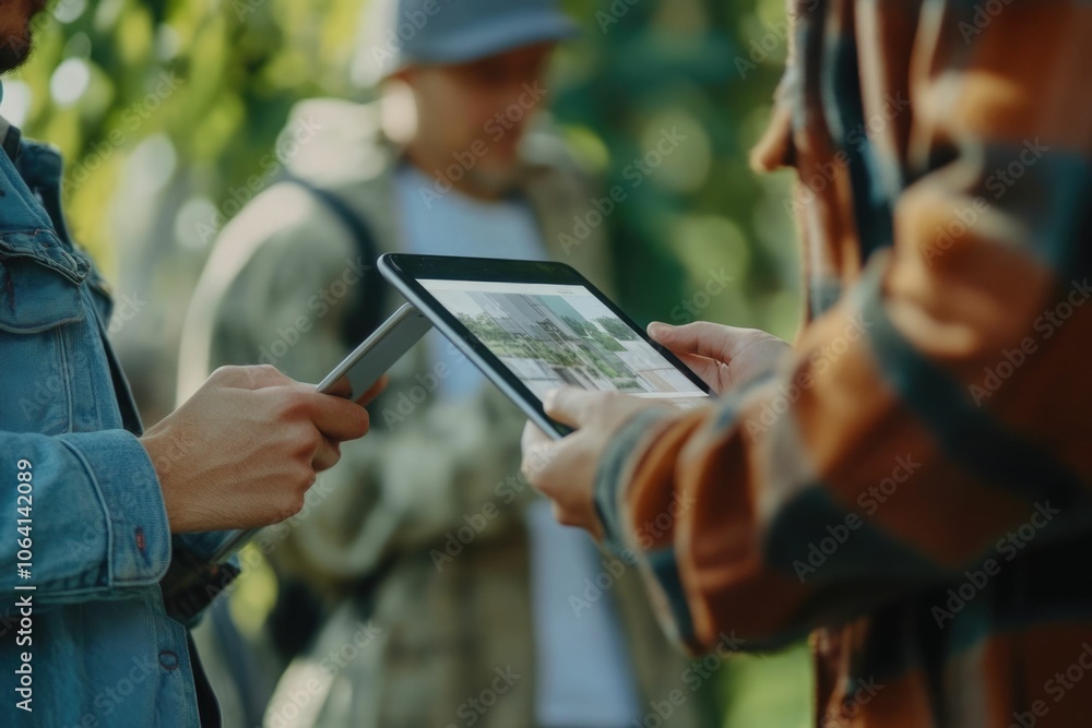Poster everyone needs to be on the same page. shot of a group of architects using a digital tablet at a bui