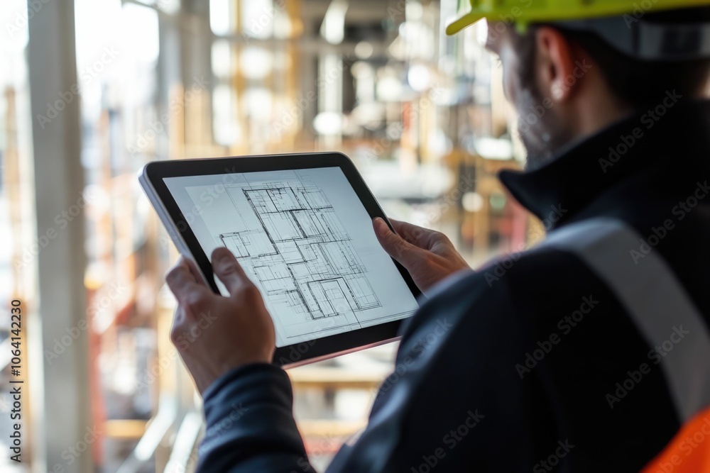 Poster everyone needs to be on the same page. shot of a group of architects using a digital tablet at a bui