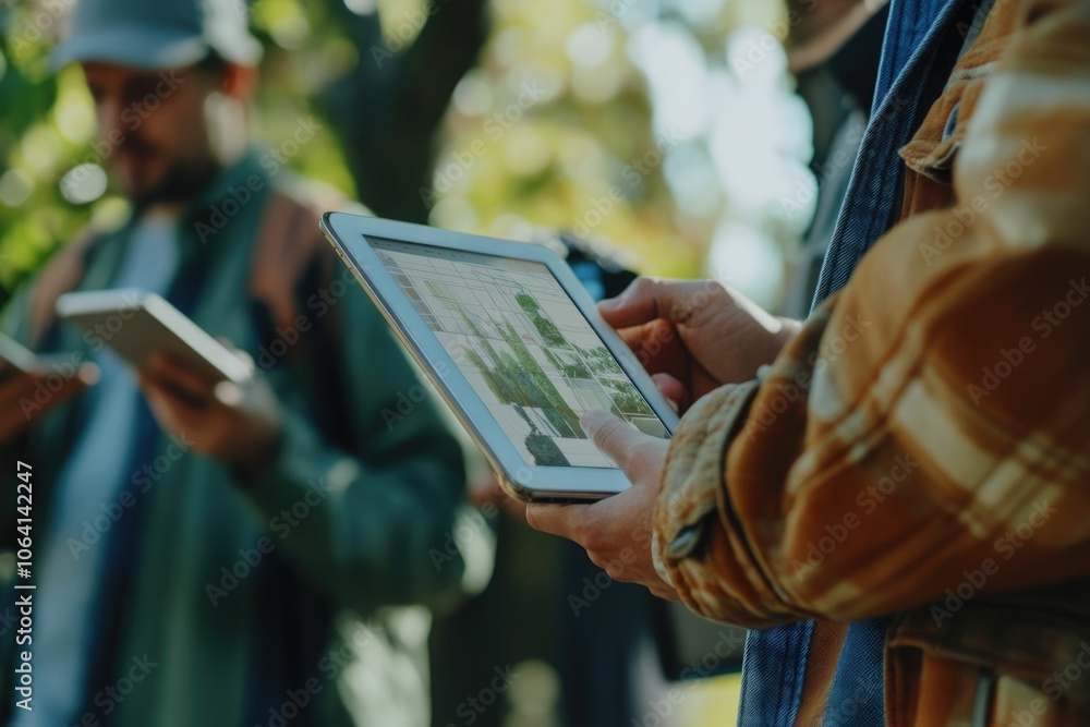 Poster everyone needs to be on the same page. shot of a group of architects using a digital tablet at a bui