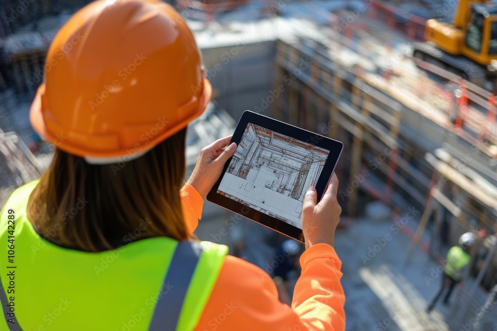 Poster everyone needs to be on the same page. shot of a group of architects using a digital tablet at a bui