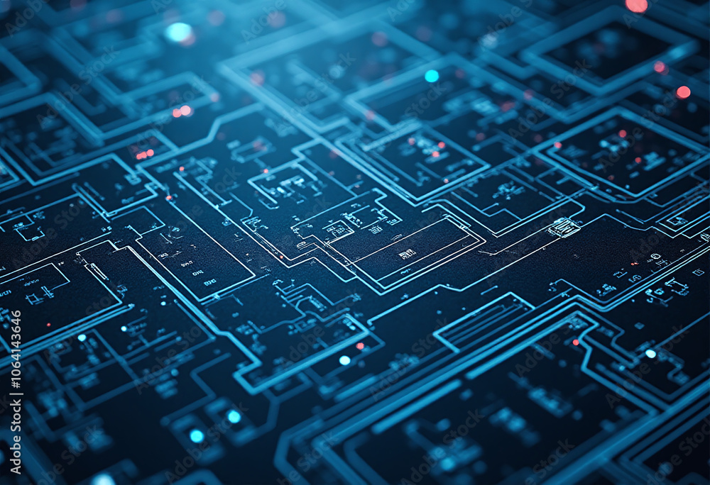 Aufkleber high tech background features advanced engineering blueprints intricate textures