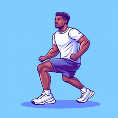 Obraz premium Dynamic illustration of a man jogging, showcasing athleticism and fitness.